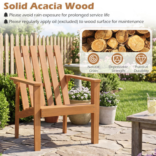 17” Square Patio Acacia Wood Side Table with Slatted Tabletop-Set of 2