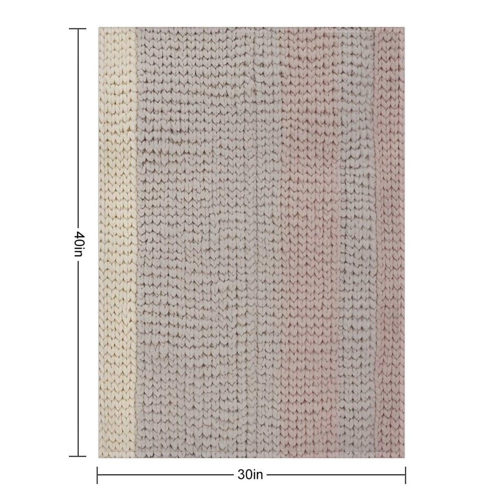Pastel Knitted Texture in Soft Stripes Throw Blanket