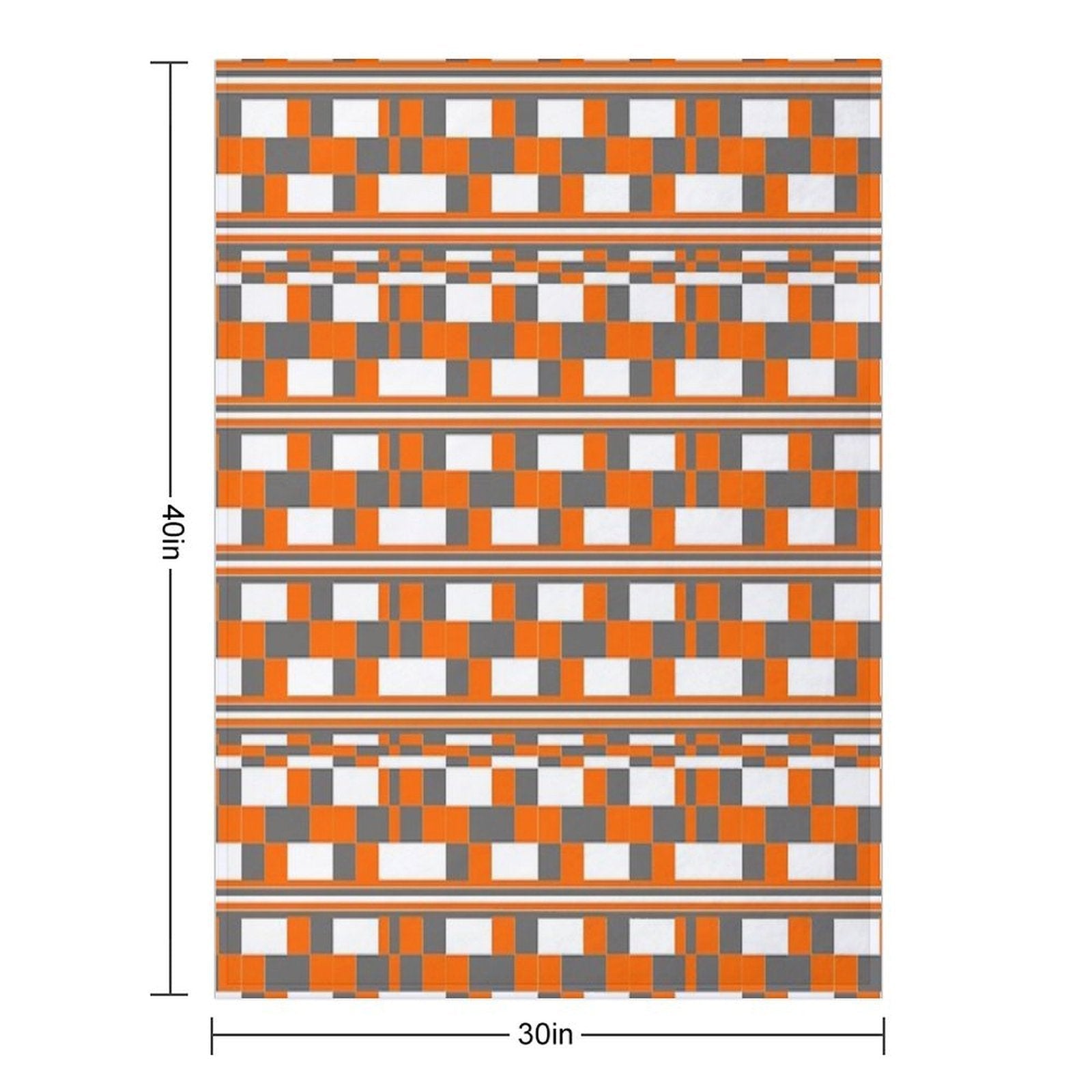 Orange Grey Square Art Anti-pilling Throw Blanket