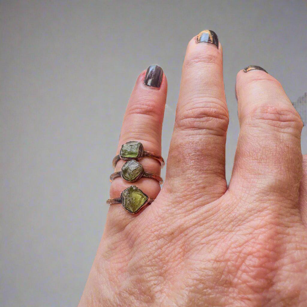 Copper Chrome Diopside Ring Heart Healing Confidence | By Blackbird & Sage
