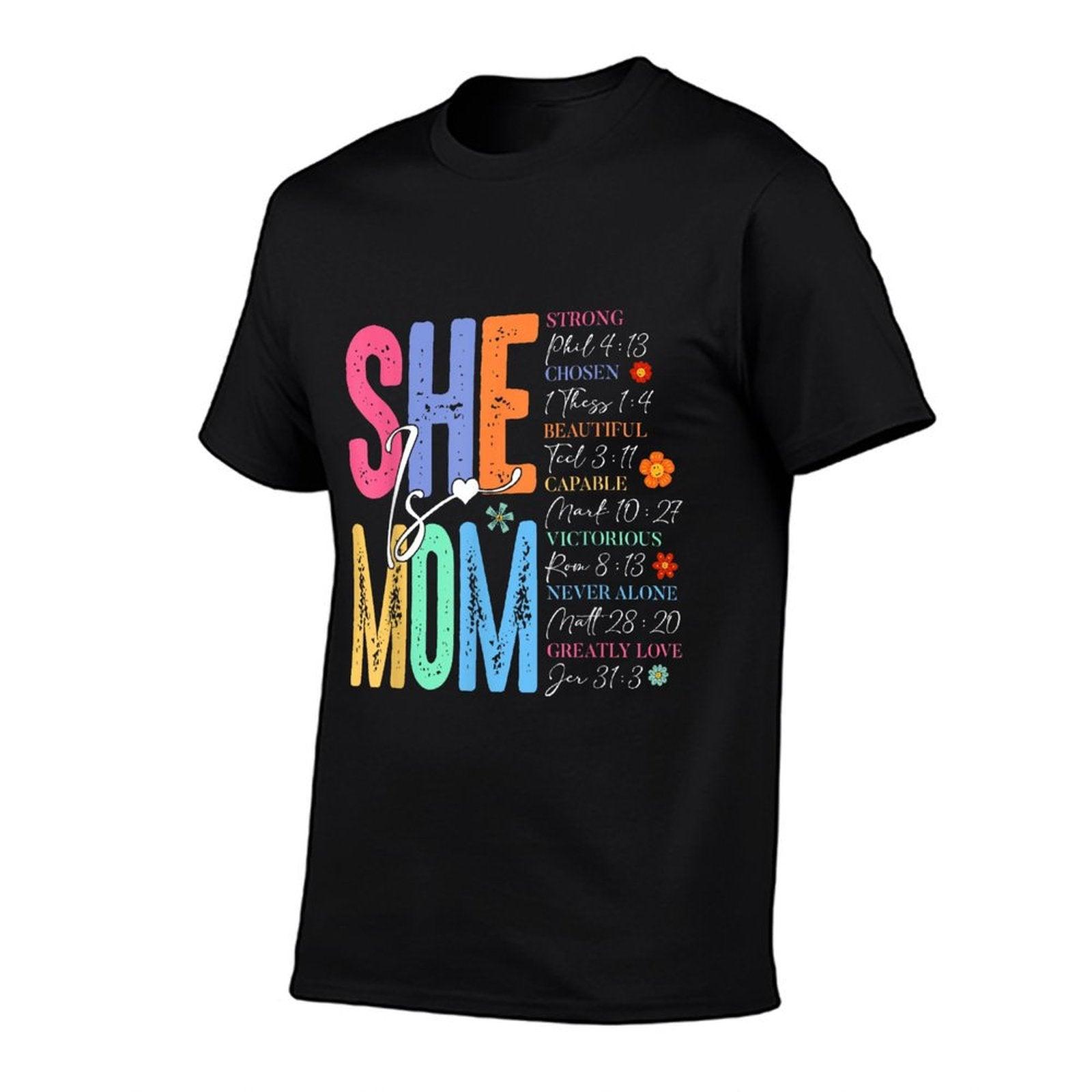 She Is Mom Christian Mother's Day Jesus Mama Religious Women T-Shirt