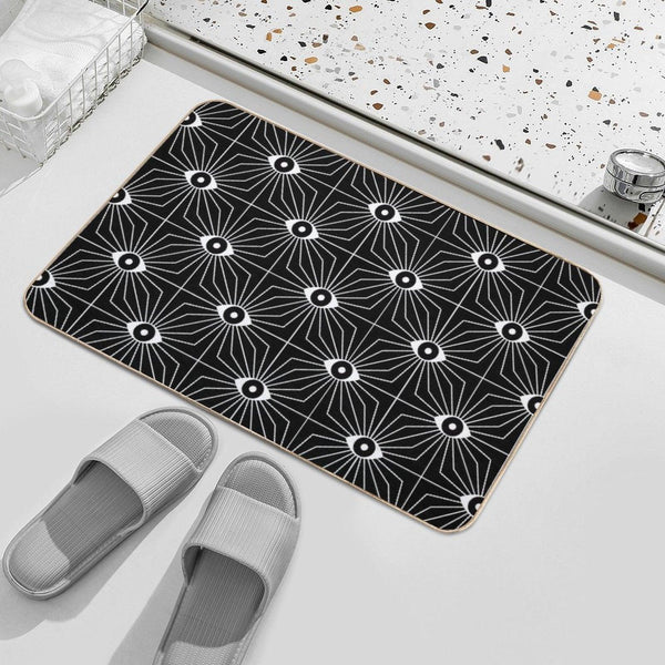 Electric Eyes - Black And White  Toxin-Free Bath Mat