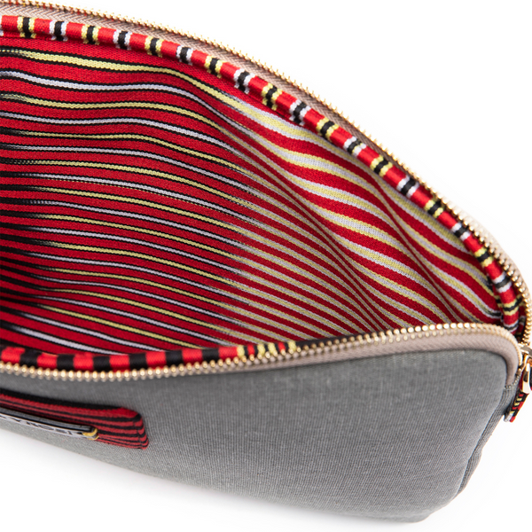 Zipped Gray Canvas Laptop Case for 13