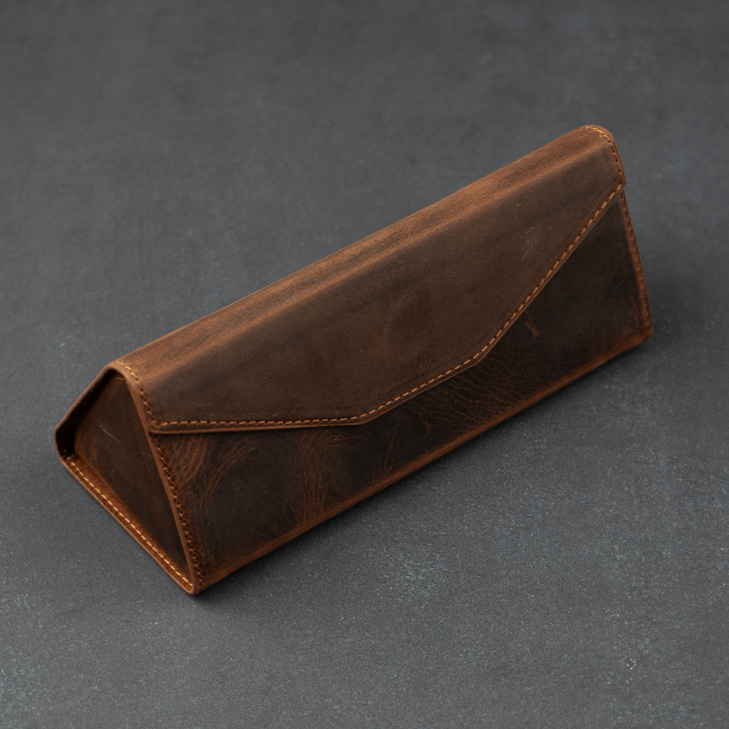 Luxury Leather Sunglasses Case - Dark Brown - Louisville
