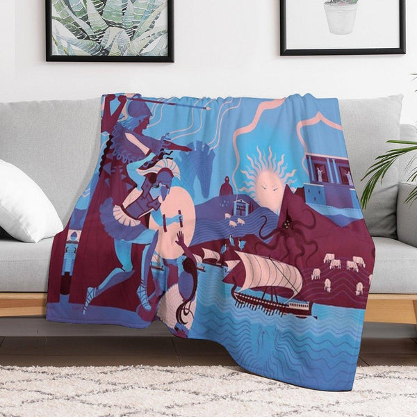 Homeric Landscape - Winter Throw Blanket