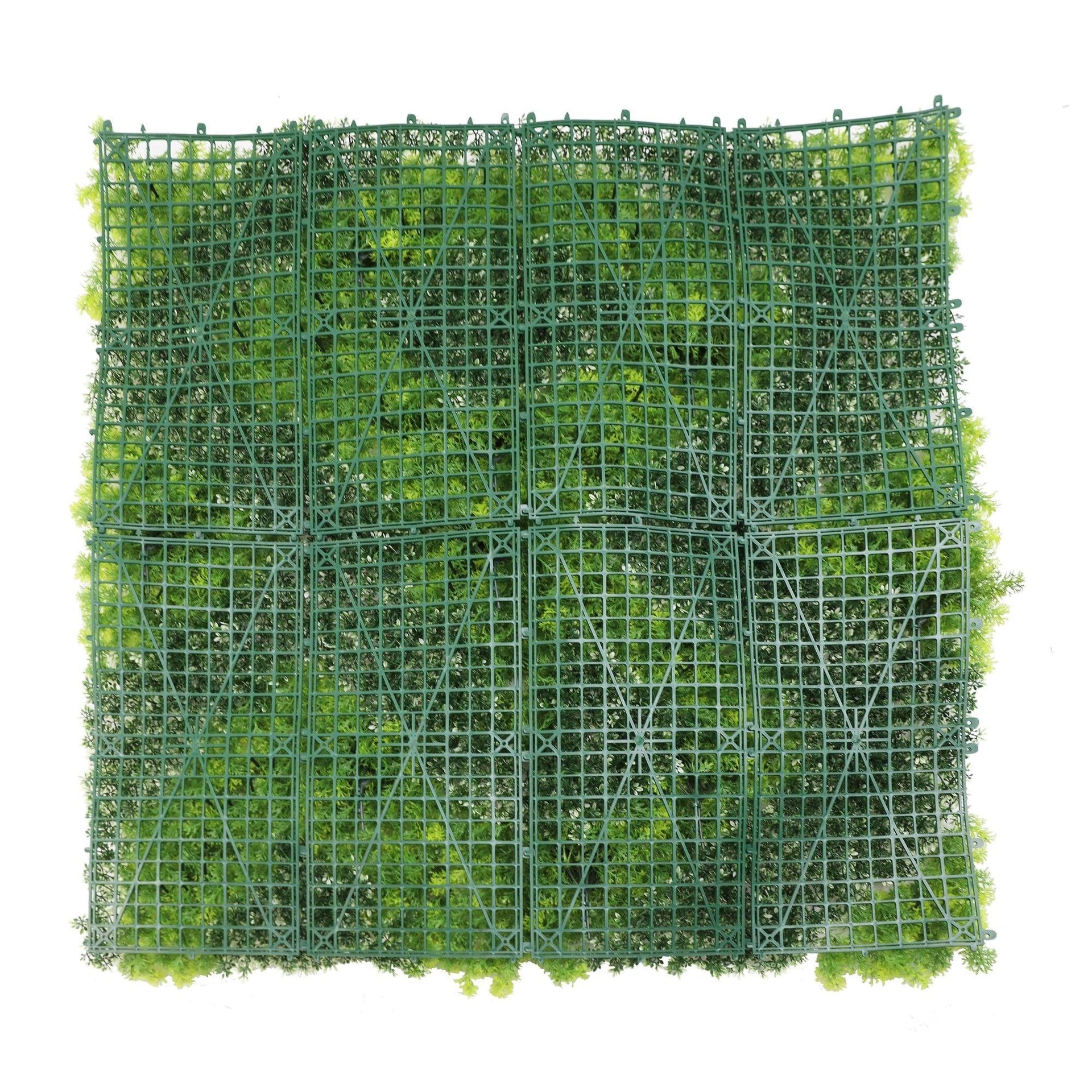 Natural Green and White Moss Artificial Vertical Garden Green Wall Panel 40×40in – UV Resistant – Commercial Grade