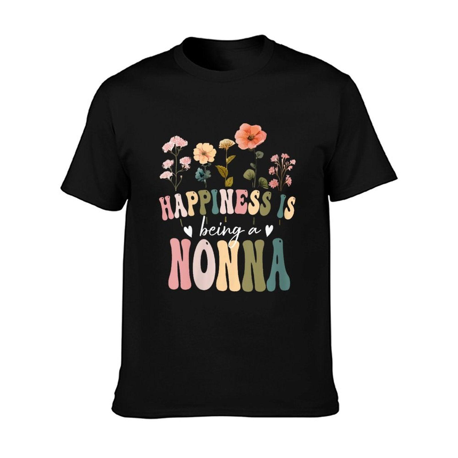 Womens Happiness Is Being A Nonna Floral Design Nonna Mother's Day T-Shirt