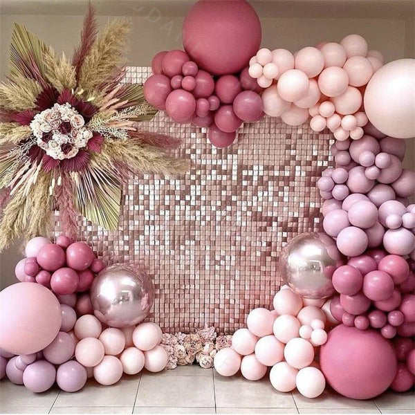 183Pcs Retro Hot Pink Baby Pink 4D Balloons For Baby Shower Bridal Shower Birthday Party For Decoration Girl Birthday Ballons