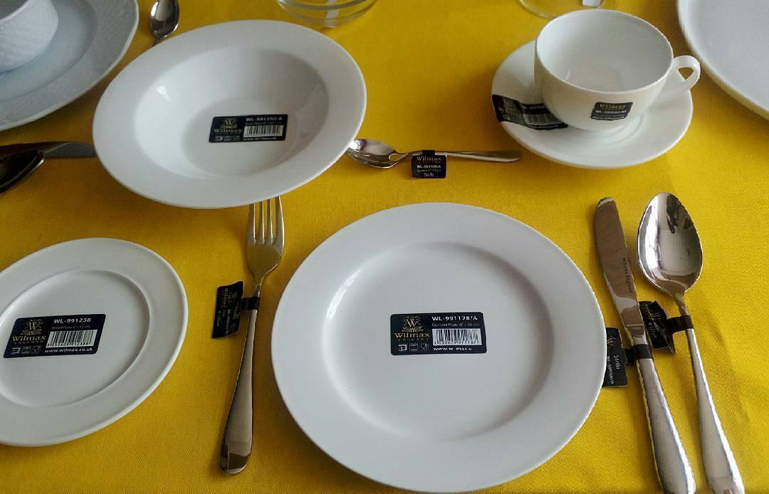 Set Of 6 Professional Rolled Rim White Dessert Plate 8