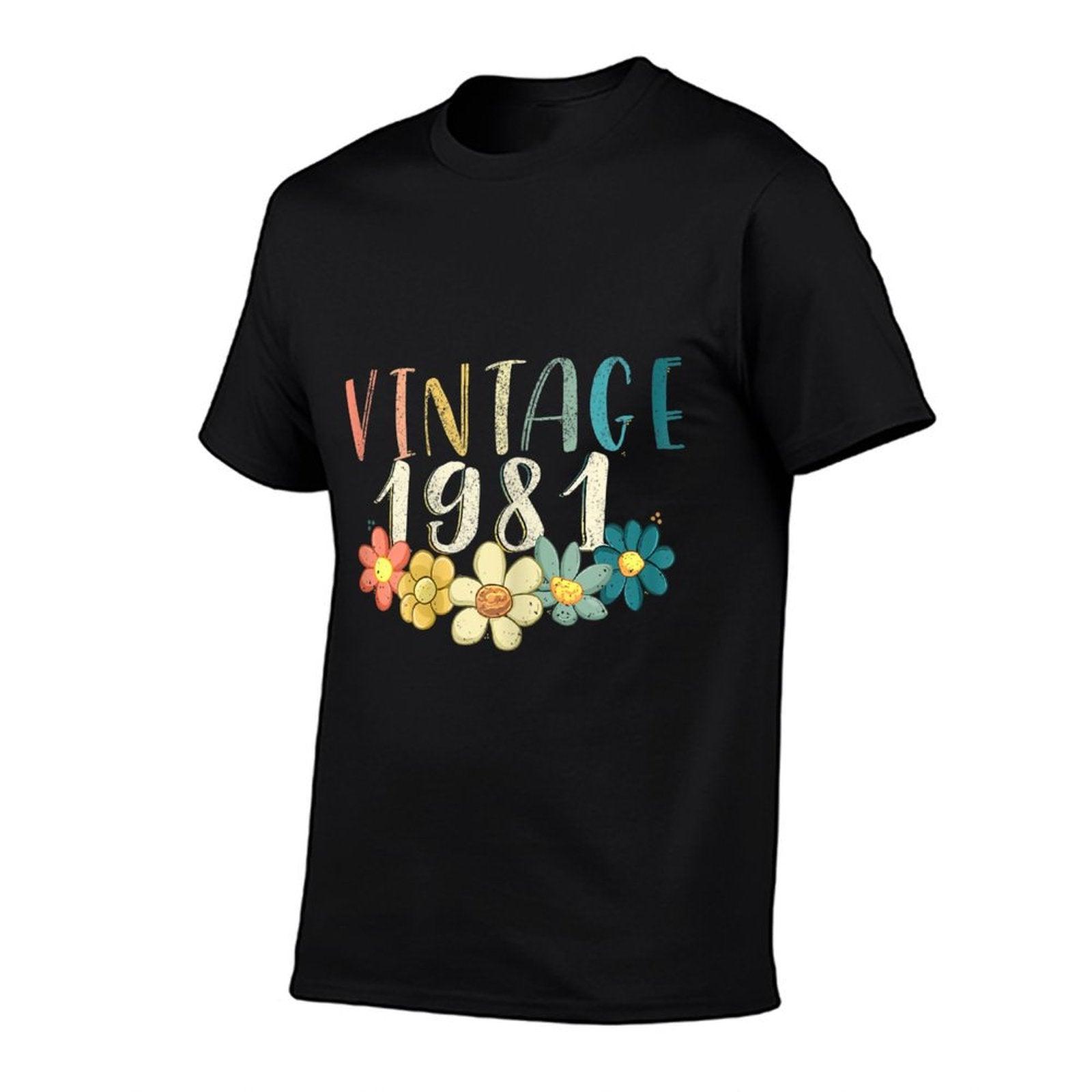 Womens 1981 40th Birthday Gift Retro Flower 40 Years Old  Odor-resistant T-Shirt