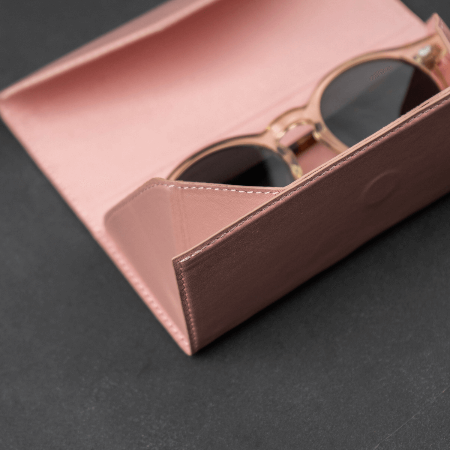 Luxury Leather Sunglasses Case - Pink - Louisville