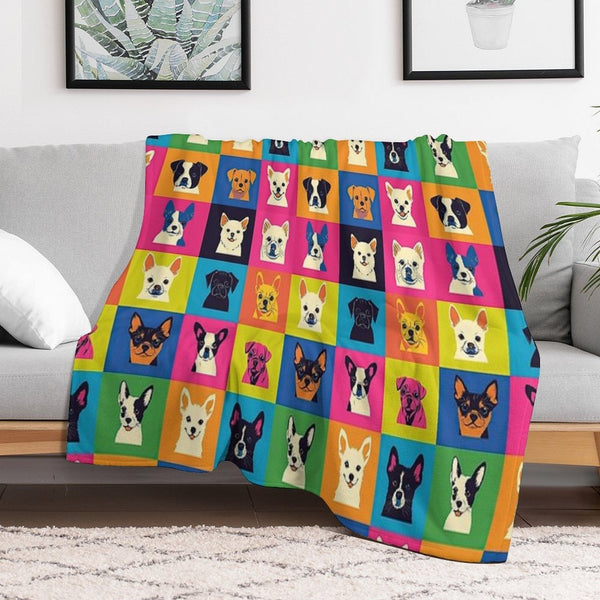 Fun And Colorful Pet Pattern Design Anti-pilling Throw Blanket
