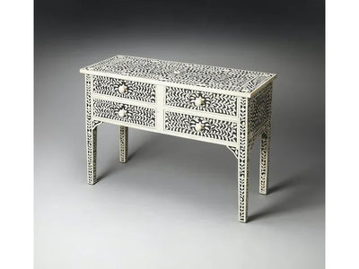 Vivienne Bone Inlay Console Table in Black