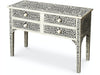 Vivienne Bone Inlay Console Table in Black