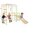 Metal Indoor Jungle Gym 8-in-1 Climbing Playset with Monkey Bars-Multicolor - Multicolor