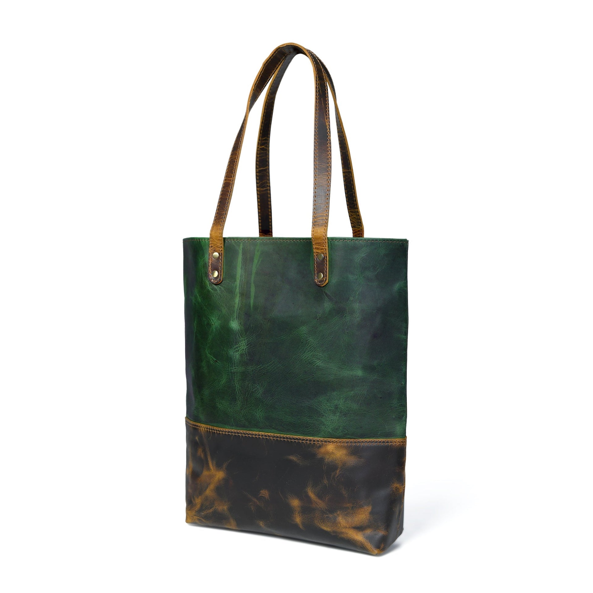 Green Women's Leather Tote