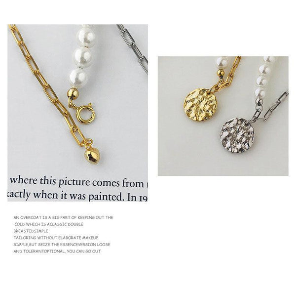 925 Sterling Silver Shell Pearl Chain Bracelet With Coin Charms For Womens Gift