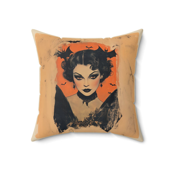 Microsuede Cushion / Halloween Art / Man and Woman Vampires