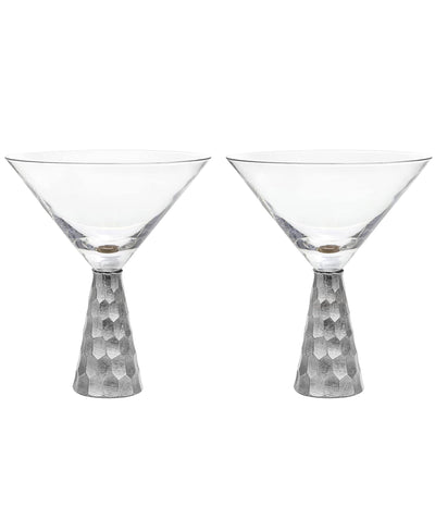 Daphne Silver Set of 2 Martini Glasses 8.79 OZ.