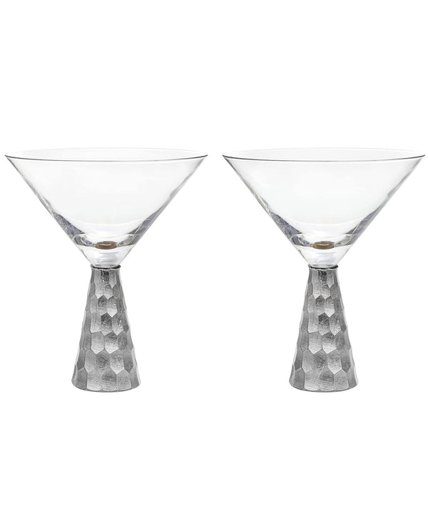 Daphne Silver Set of 2 Martini Glasses 8.79 OZ.