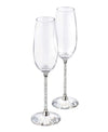 Champagne Flutes Set Of 2 with Glitter Stem