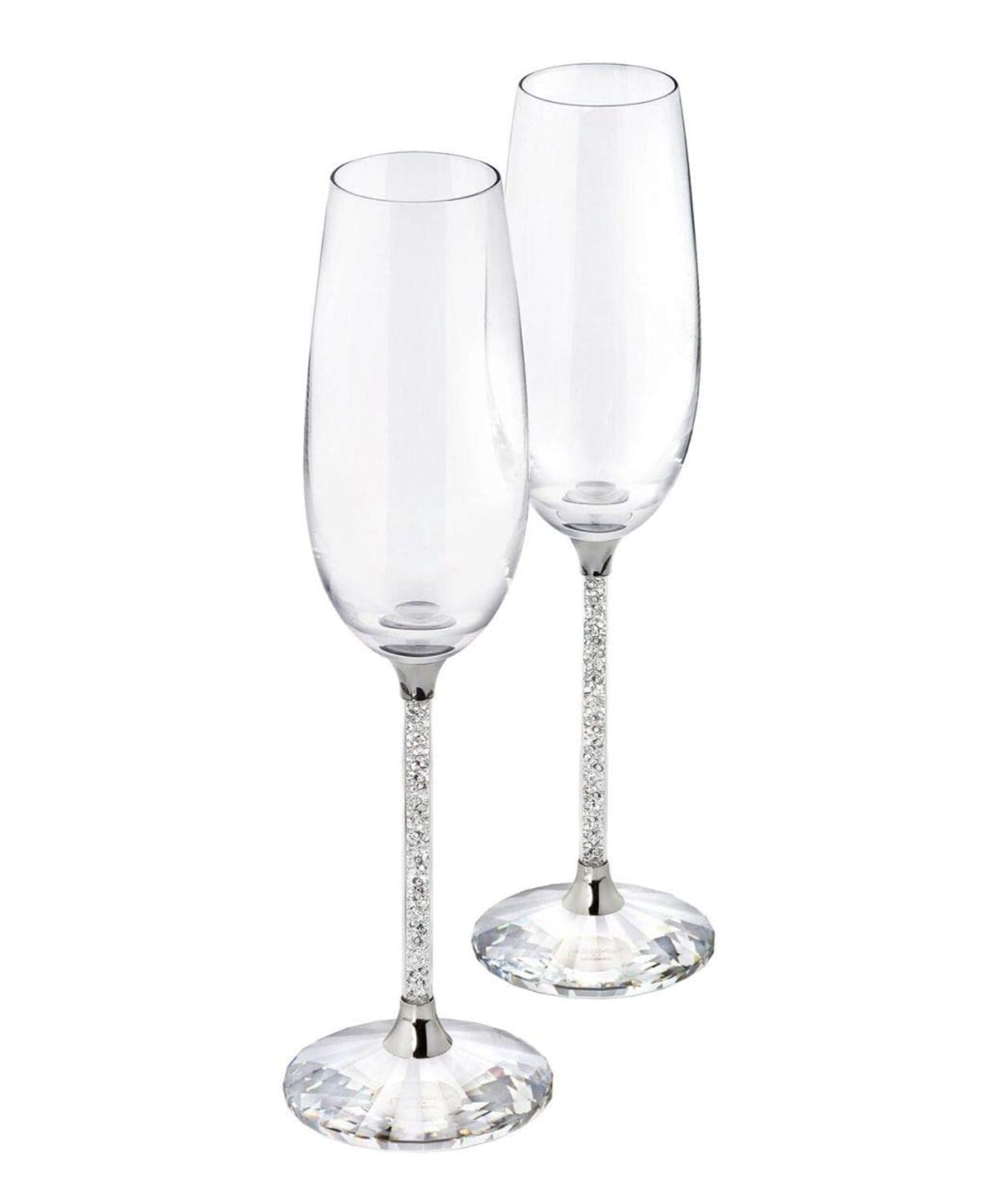Champagne Flutes Set Of 2 with Glitter Stem