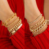 Hip hop Sweet Cool Diamond Set Cuban Buckle Bracelet Christmas Style Stacked Metal Smooth Bracelet for Women
