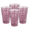 Plum Fleur De Lis Drink Tumblers (Set of 4) - 25.3 oz
