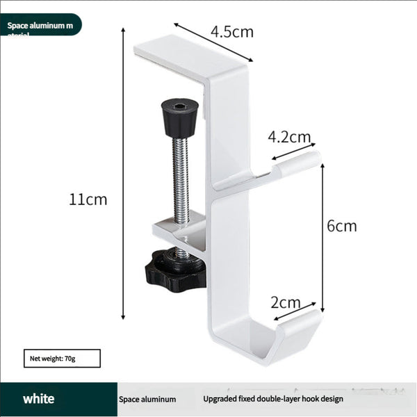 Portable student backpack hook, office desk mobile headphone hook, table side umbrella hook Hook storage