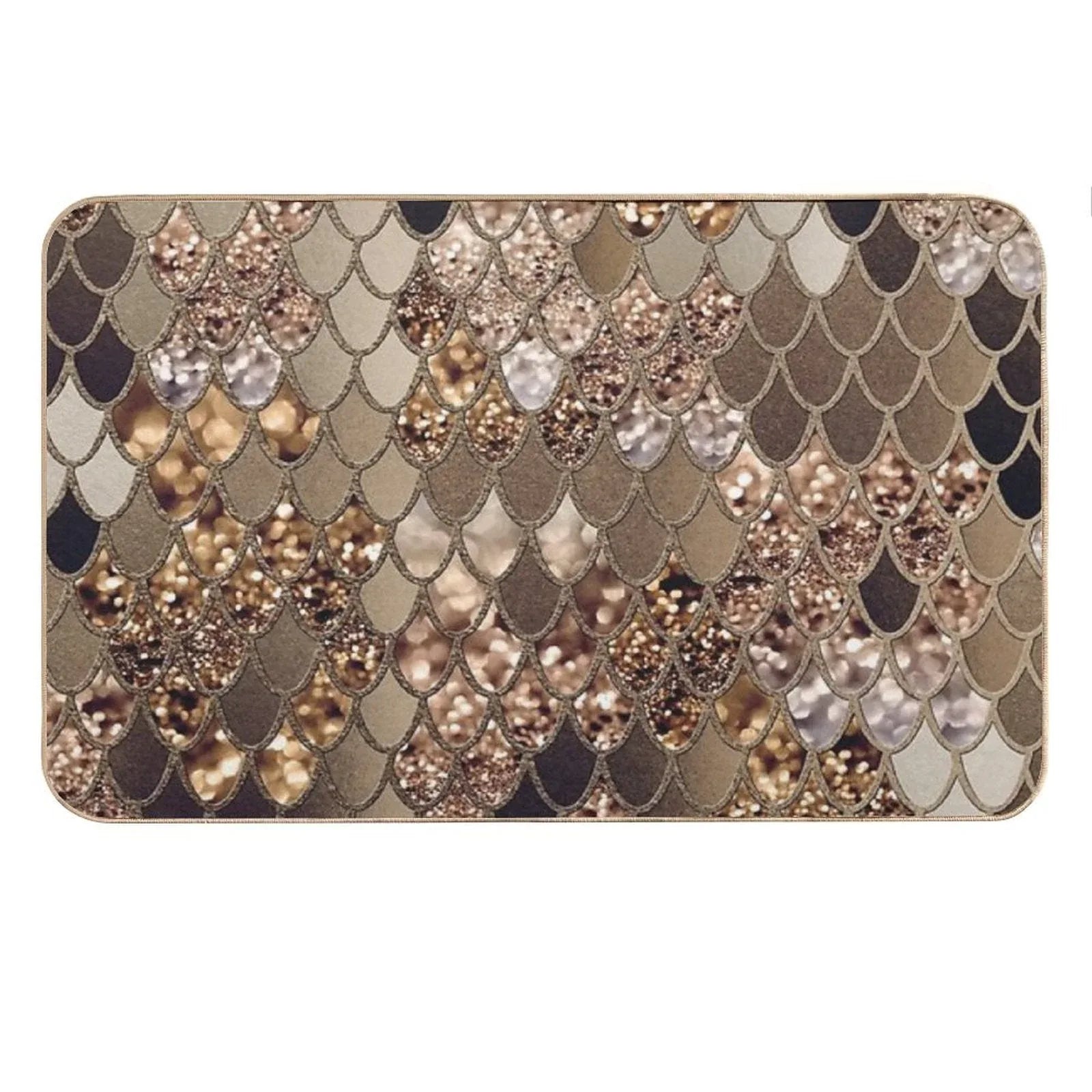 Mermaid Glam Scales #6 (Photo of Glitter Only - Not Reflective) Bath Mat