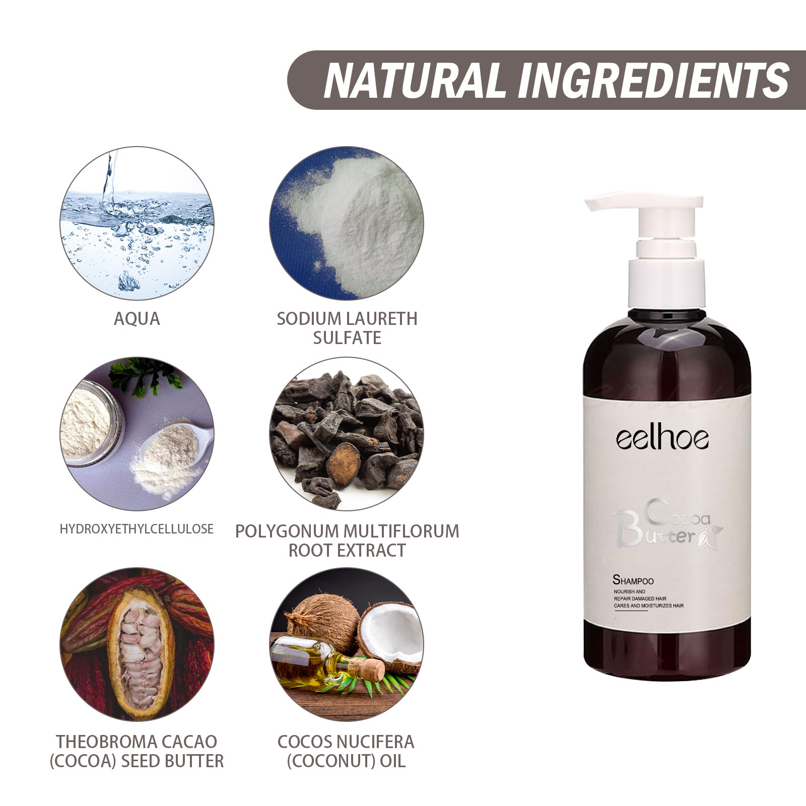 Smooth Shampoo Cocoa Butter Shampoo Conditioner Clean Smooth Hair Moisturizing Hair Treatment