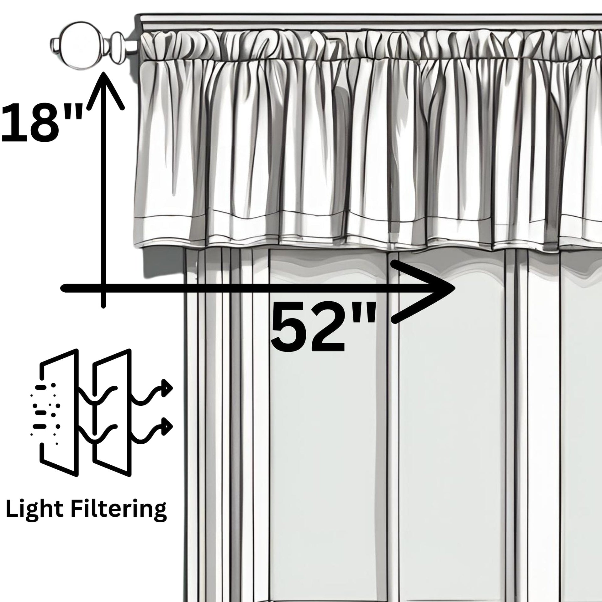 DaDa Bedding Moroccan Paisley Filigree Floral Window Curtain Valance - 18