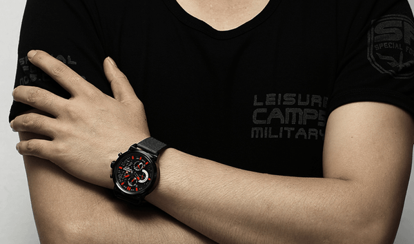 Men's Multifunction Analog Quartz Watches Waterproof Wrist Watch With Stainless Steel Mesh Band Excellent Design Perfect Gift