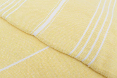 Yellow Monaco Turkish Towel – Lightweight Quick Dry Beach & Bath Towel, Luxury Turkish Cotton Spa Towel, Travel & Pool Towel