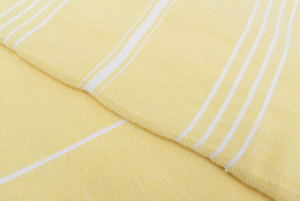 Yellow Monaco Turkish Towel – Lightweight Quick Dry Beach & Bath Towel, Luxury Turkish Cotton Spa Towel, Travel & Pool Towel