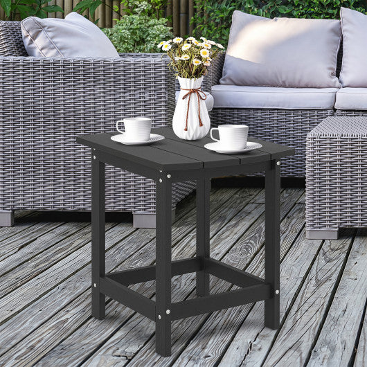 18 Inch Weather Resistant Side Table for Garden Yard Patio-Black