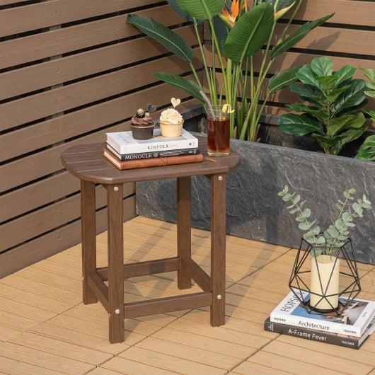 18 Inch Weather Resistant Side Table for Garden Yard Patio-Coffee