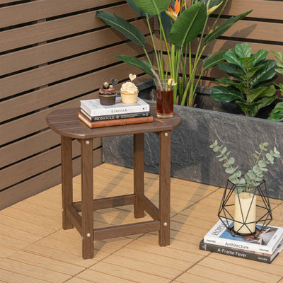 18 Inch Weather Resistant Side Table for Garden Yard Patio-Coffee