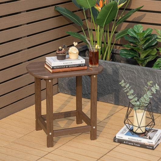 18 Inch Weather Resistant Side Table for Garden Yard Patio-Coffee