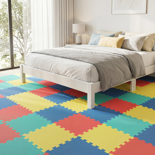 18 Pack Interlocking EVA Foam Floor Tiles with Boarders-Multicolor