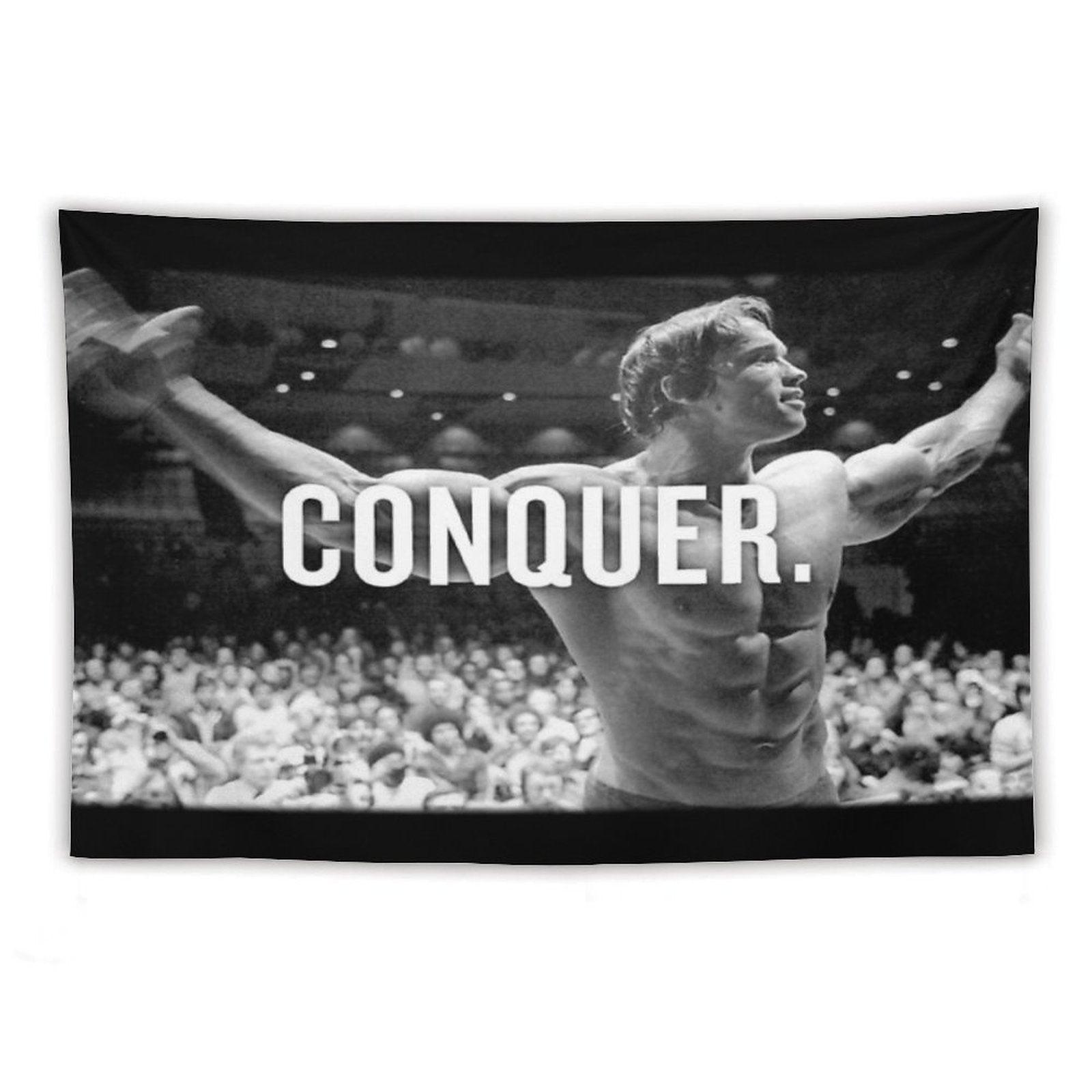 Arnold Schwarzenegger Conquer Tapestry