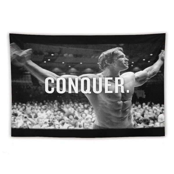 Arnold Schwarzenegger Conquer Tapestry