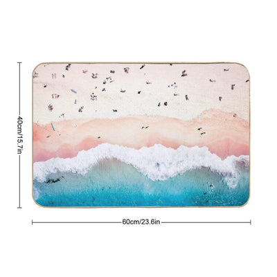 Aerial Sandy Beach Bath Mat
