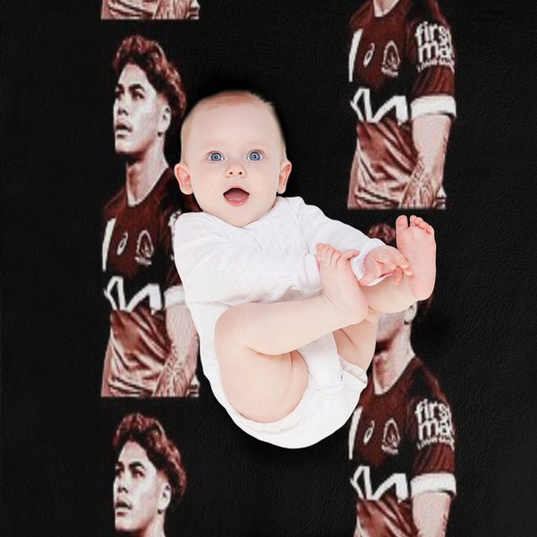 Reece Walsh NRL Orange Posterized Multi-functional Throw Blanket