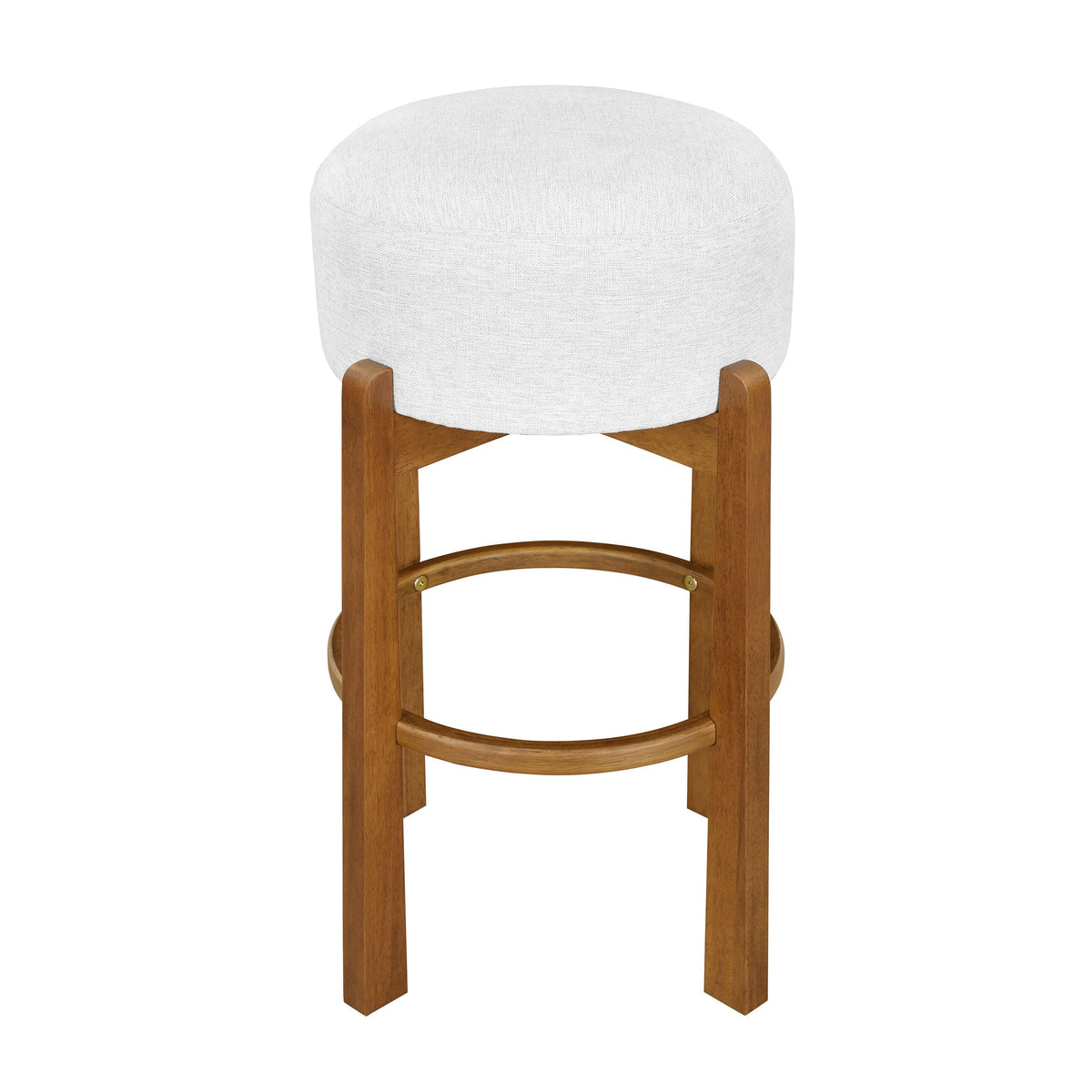 Set of 2 Dark Walnut & Ivory Rubberwood Bar Stool