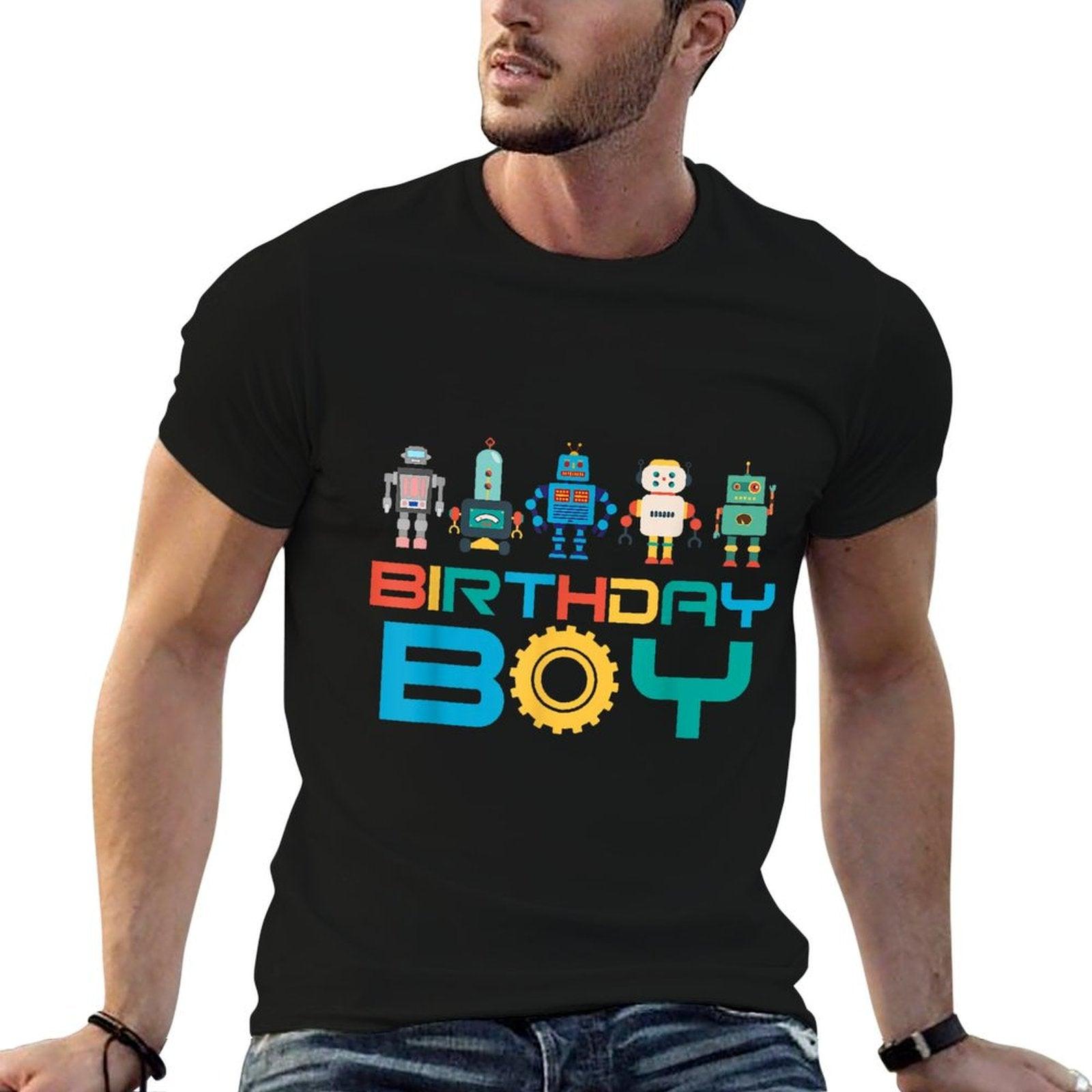 Robots Birthday Party Decorations All Ages Robotic Kids Boys T-Shirt