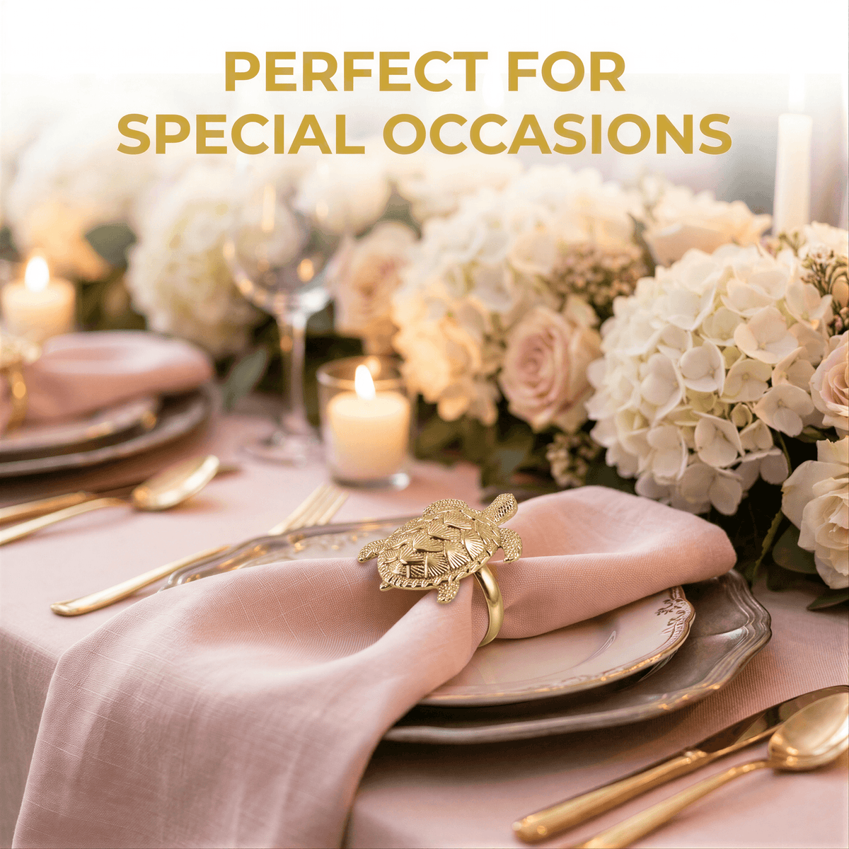 Gold Turtle Napkin Rings – Golden Shell
