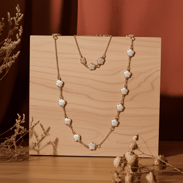 5 leaf Clover Necklace & bracelet set