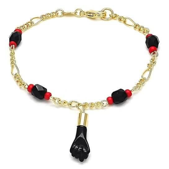 18k Gold Azabache Black Hand Figa Kabbalah 6