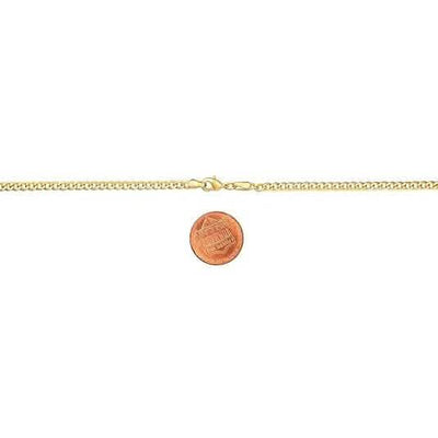 18K Gold Curb Cuban Link Chain Bracelet 8